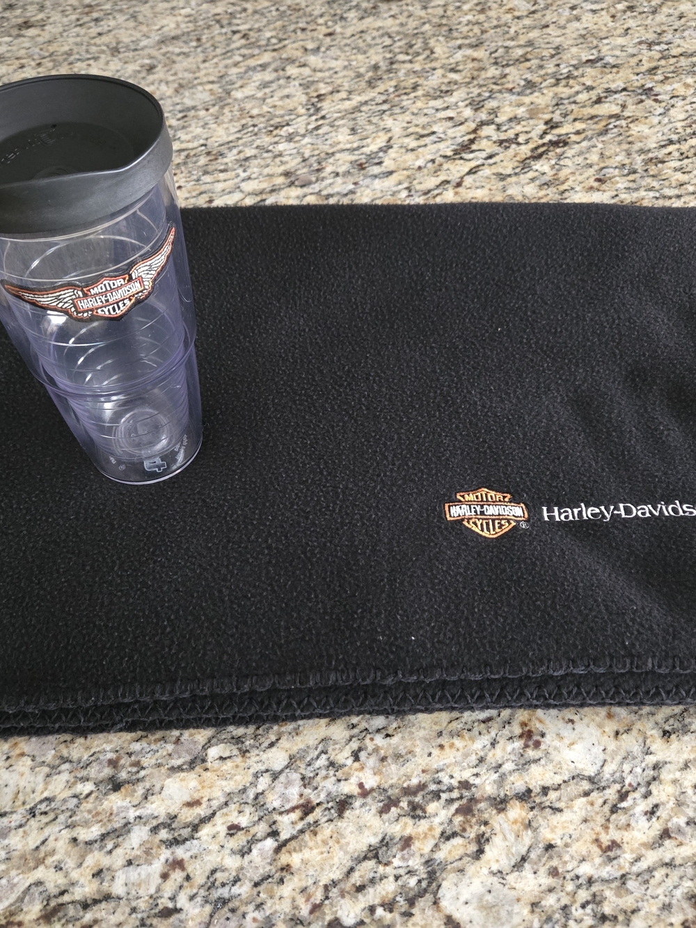 Harley-Davidson Black Fleece Blanket  And Tervis Cup